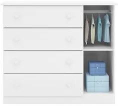 Quarto Infantil 3 Peças Poltrona Amamentação Cecilia Sintético Bege/Br