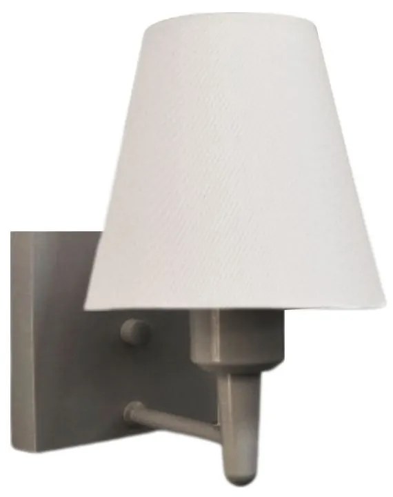 Arandela Quadrada Md-2034 Cinza Cúpula em Tecido Cone Branca - Bivolt