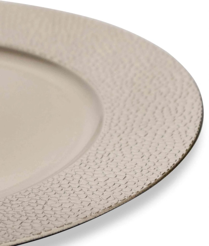 Sousplat Redondo Decorativo Natalino Champanhe 33x33x33 cm D'Rossi