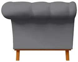 Sofá 150cm 2 Lugares Base Madeira Império D-317 Veludo Cinza - Domi