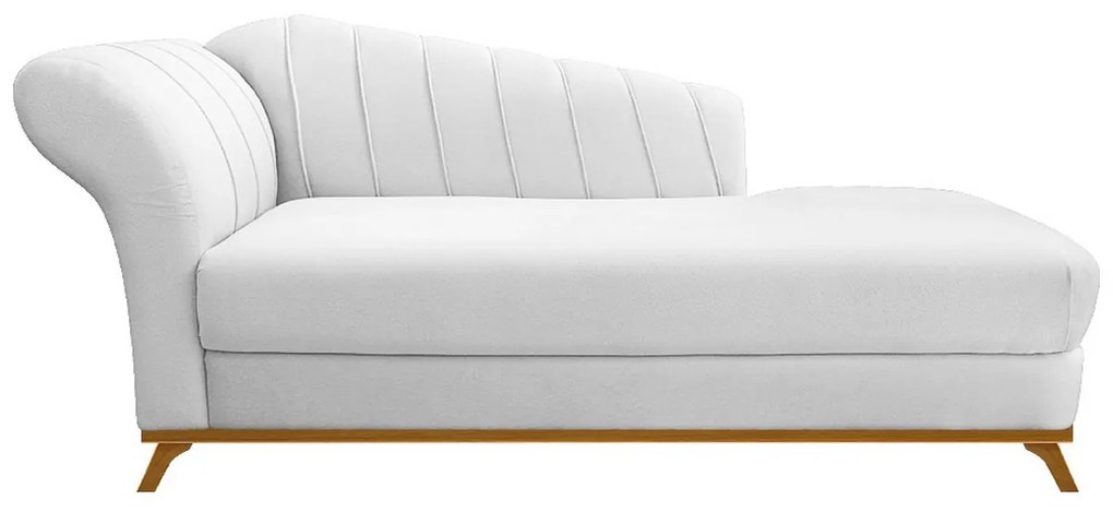 Recamier Vanessa 185cm Lado Direito Suede Branco - ADJ Decor