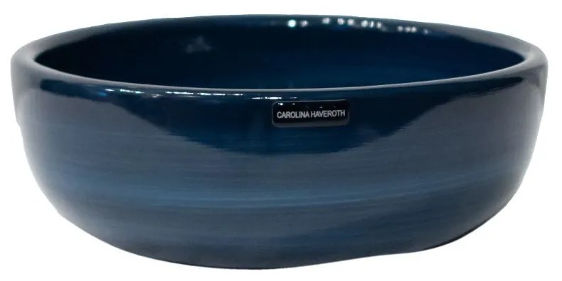 Vaso Cumbuca decorativo em Cerâmica Carolina Haveroth – Aurora Boreal Alto Brilho