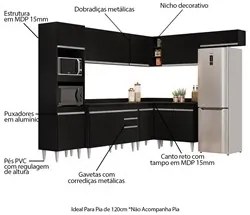 Armário de Cozinha Modulada de Canto 8 Peças CP02 Balcão com Tampo Pre