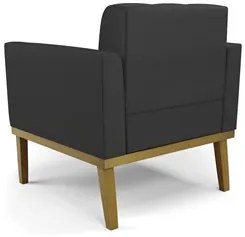 Sofá Namoradeira e 2 Poltronas Base Madeira Castanho Ana Sintético Pre