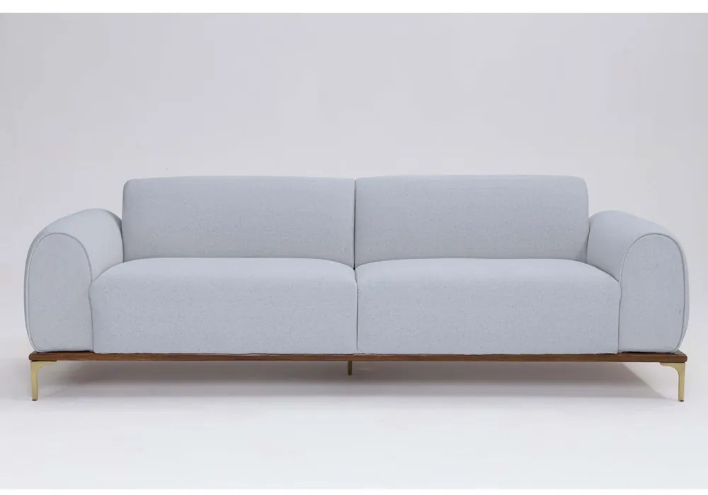 Sofá 3 Lugares Tóquio D07 230cm Lona Cinza Claro - D'Rossi