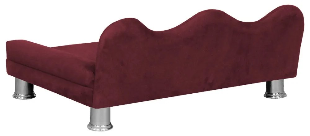 Cama Sofá Pet Meg Para Cães E Gatos Elegante e confortável Suede Bordô