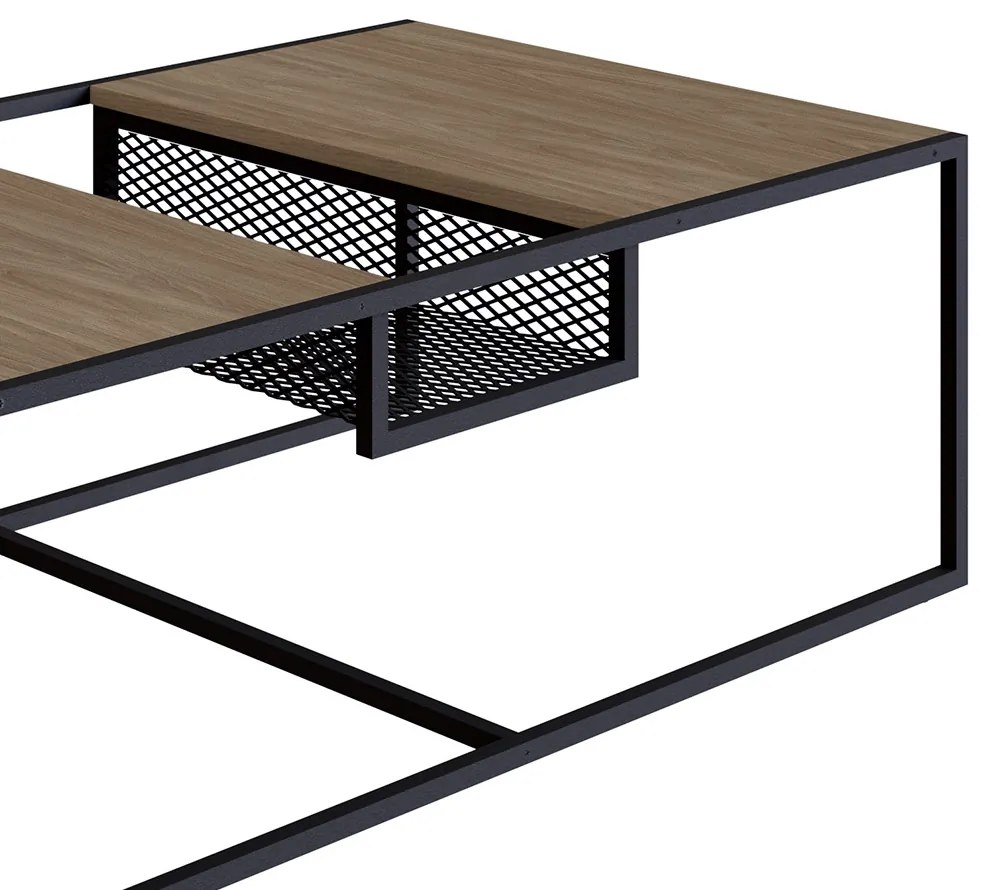Mesa de Centro New 100 cm Hanover e Preto - D'Rossi