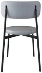 Cadeira de Jantar Estofada Fixa Nyka M25 Linho Cinza CL/Preto - Mpozen