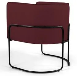 Poltrona Decorativa Base Aço Betina C-278 Veludo Marsala - Domi