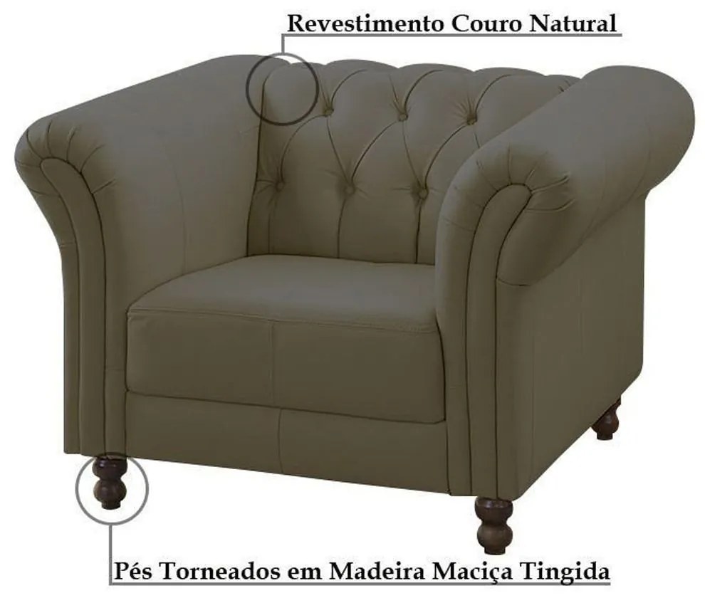 Poltrona Decorativa Maggiore Couro Fendi G58 - Gran Belo