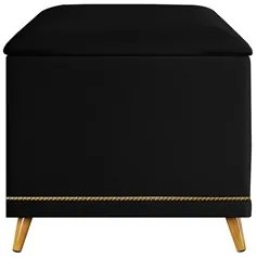 Calçadeira Baú Solteiro 90cm com Tachas Imperial J02 Sintético Preto -
