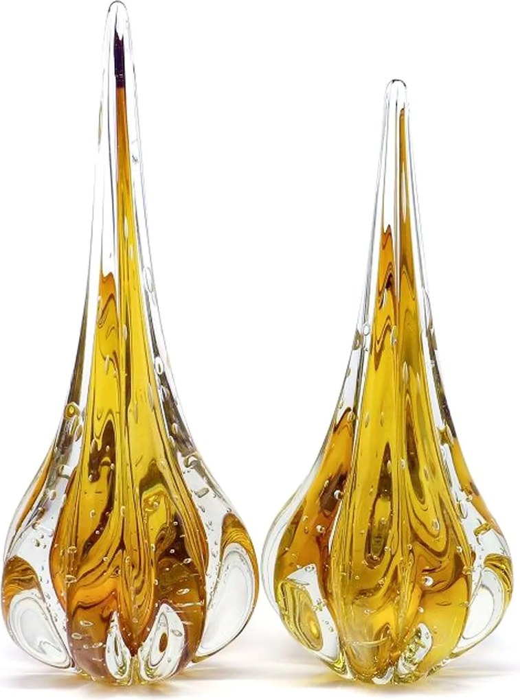 [KIT] Gotas de Murano 2 Pçs Fênix M + G - Azul Aquamarine - Ambar  Ambar