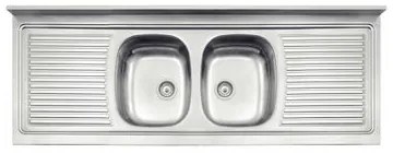 Pia de Apoio Tramontina Ribon 2C 34 em Aço Inox 160 x 60 cm Perfecta