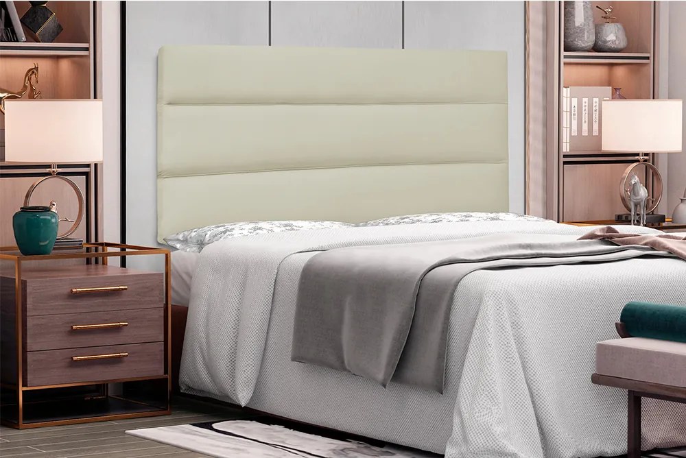Painel La Italiana Para Cama Box Casal 140 cm Corino S04 - D'Rossi - Bege