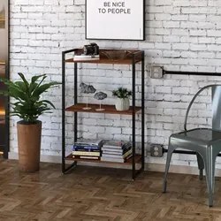 Estante Livreiro Dynamica Industrial 60cm 3 Prateleiras C08 Nogal - Mp