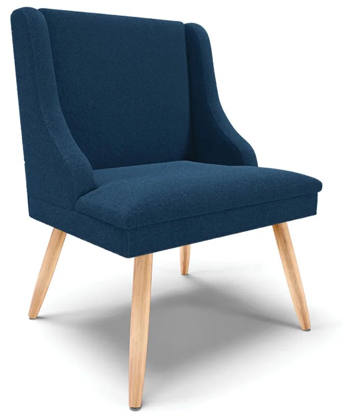 Cadeira Sala de Jantar Pé Palito Natural Liz Boucle D03 - D'Rossi - Azul