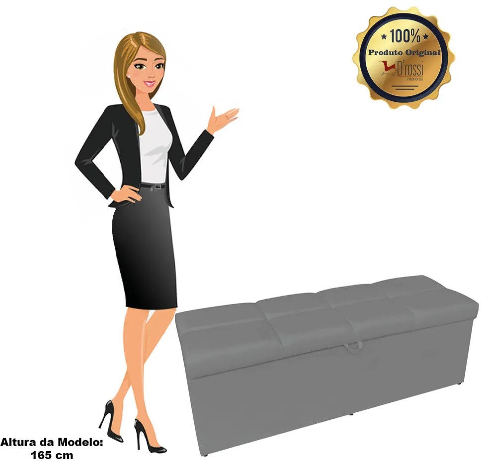 Calçadeira Nina 140 cm Suede D'Rossi - Grafite