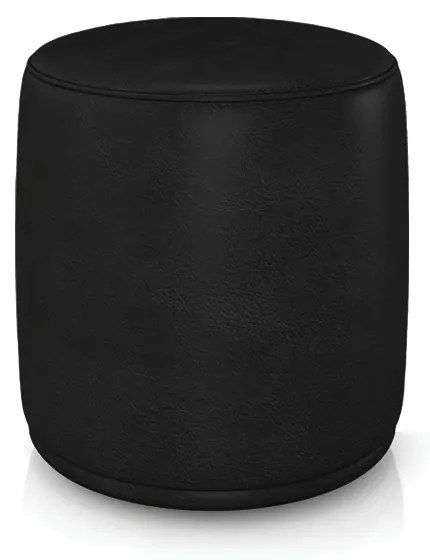 Puff Redondo Orgânico para Sala Malu Sintético PU M11 - D'Rossi - Preto
