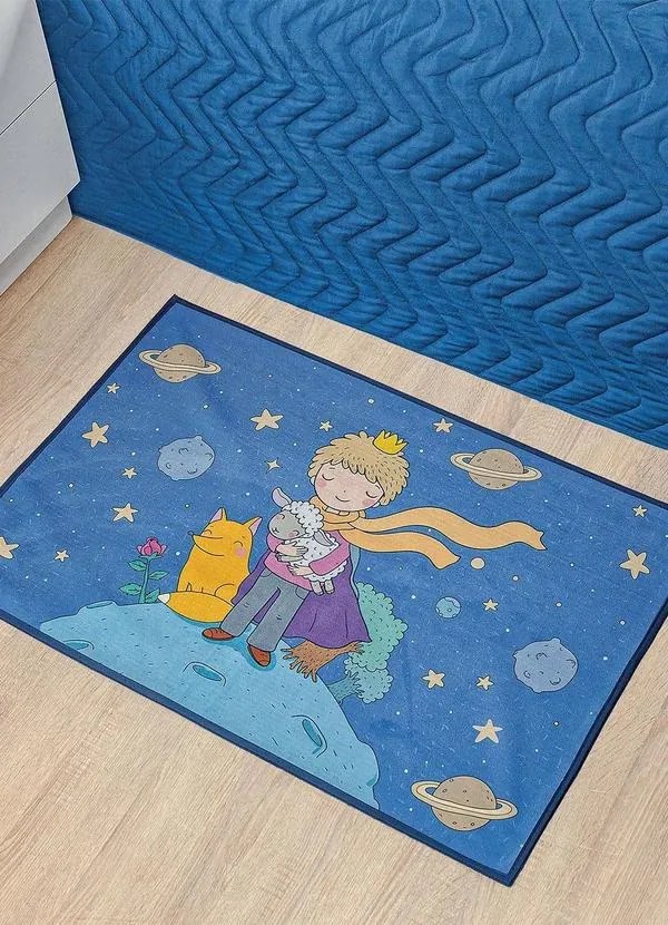 Tapete Infantil Veludo Príncipe 85x55 cm