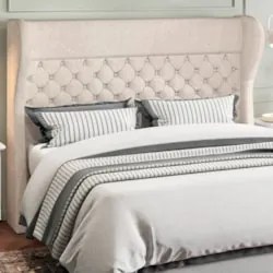 Cabeceira Cama Box Casal King 195cm Trinidad Z37 Linho Cru - Mpozenato