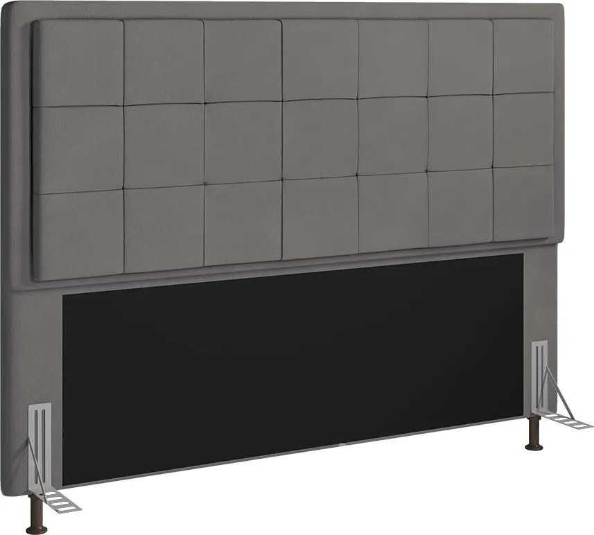 Cabeceira Casal Cama Box 140cm  para Quarto Onix Suede M11 - D'Rossi - Grafite