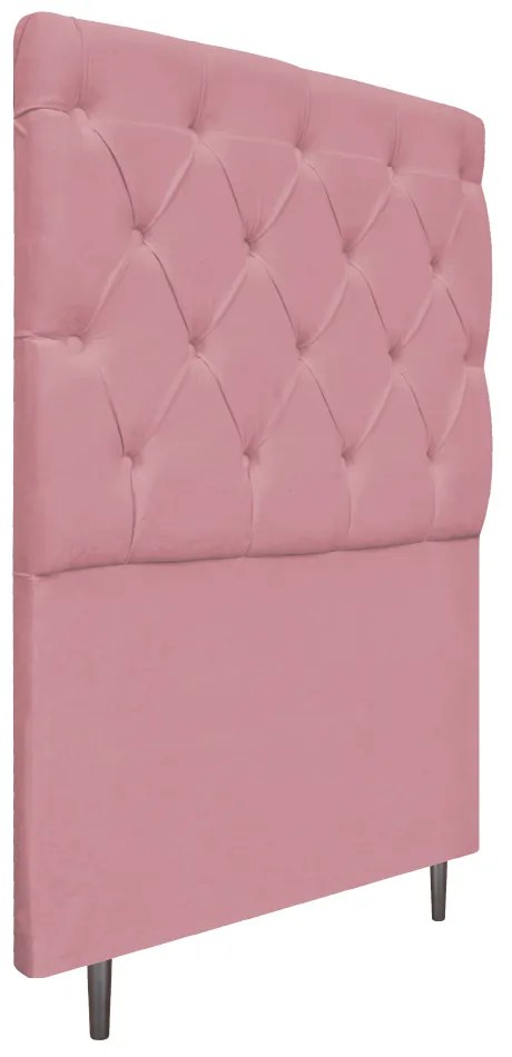 Cabeceira Estofada Liverpool 90 cm Solteiro Suede Rosa Bebê - ADJ Decor