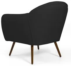 Kit 2 Poltronas Decorativas Nina Pés Palito Madeira D-465 Linho Chumbo