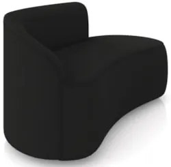 Sofá 2 Lugares Para Sala 140cm Orgânico Wendi Veludo Preto I01  - Mpoz