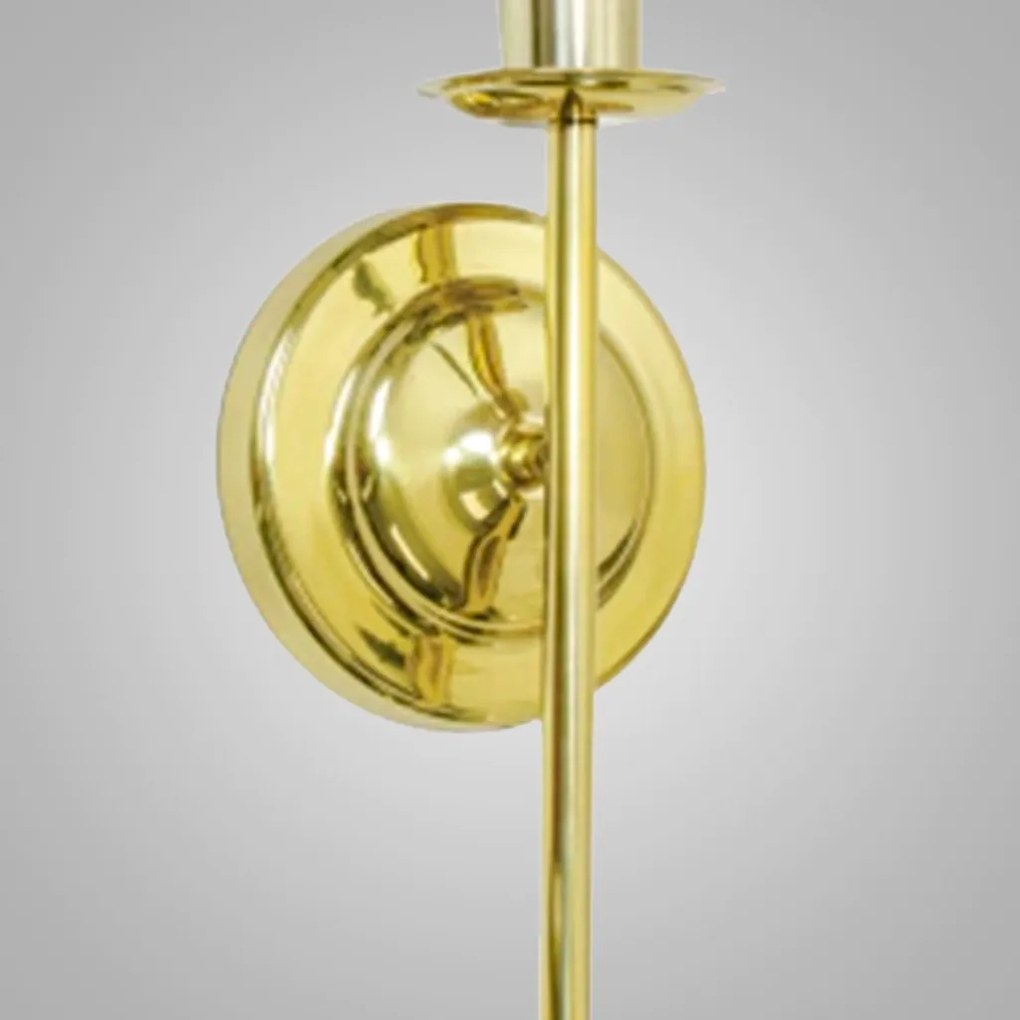Arandela Cordoba 50X14X16,5Cm Metal Alumínio E Cúpula Tecido 01Xe27 G4... (BRANCO / DOURADO BRILHO)