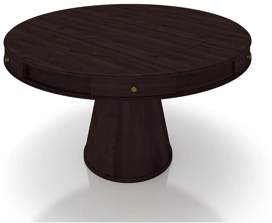 Mesa de Jogos Carteado 6 Lugares Bellagio com Gavetas e Tampo Reversível Base Cone com Tecido Tabaco/Verde G42 - Gran Belo