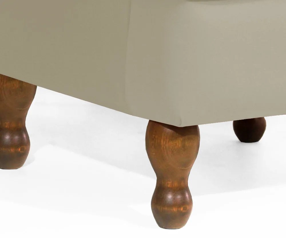 Conjunto 2 Poltrona Vovó Lucy Decorativa Luxo Suede Bege