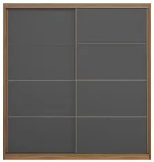 Guarda Roupa Casal 2 Portas 3 Gavetas Belga D02 Amendola/Grafito - Mpo