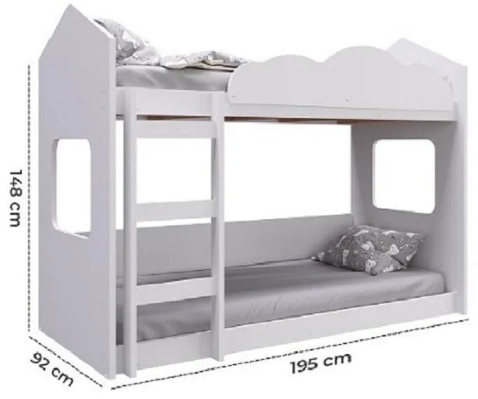 Cama Beliche Montessoriano Casinha By700 - Branco