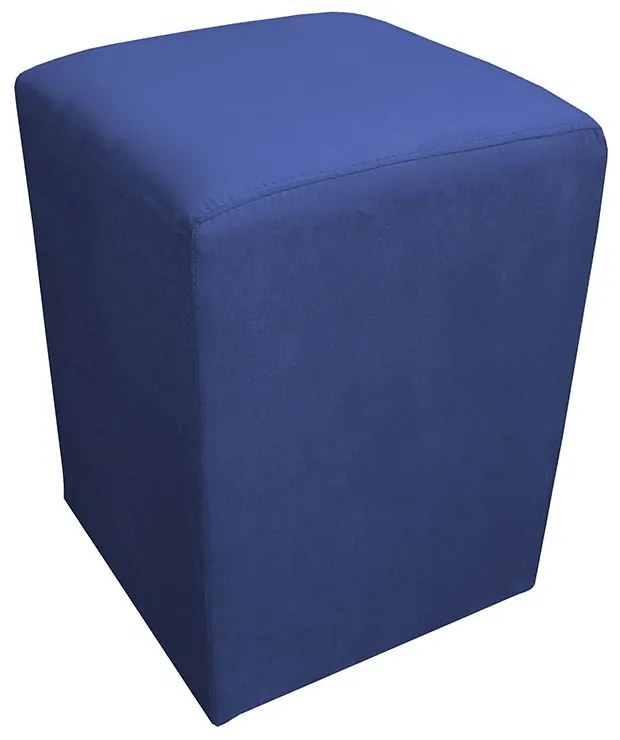 Puff Decorativo Quadrado 32 x 32 Dado Suede Azul Marinho
