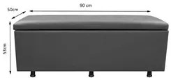 Calçadeira Baú Solteiro 90cm Estofada Liz S05 Sintético Cinza - Mpozen
