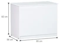 Armário Multiuso Baú 95cm 1 Porta Amanda Branco - AJL Móveis