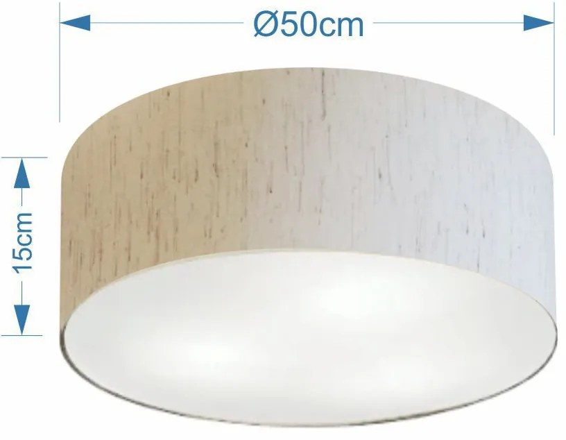 Plafon Para Sala Cilíndrico SL-3014 Cúpula Cor Linho Bege