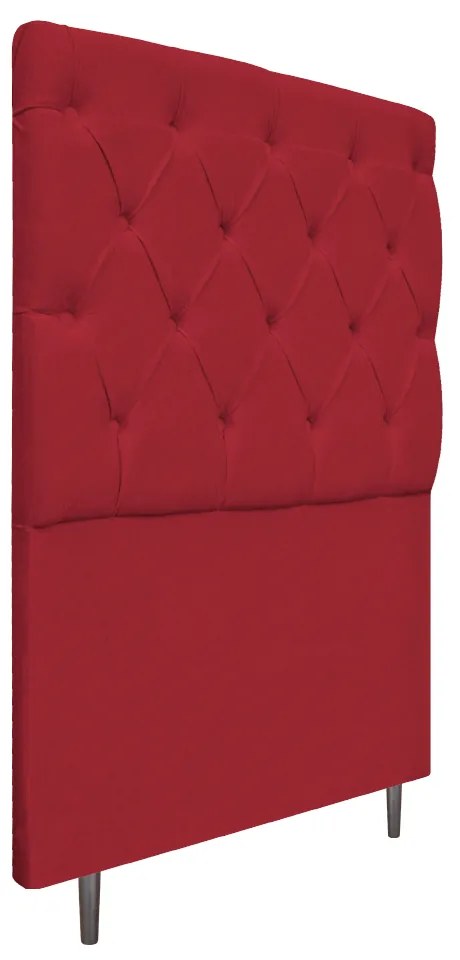 Cabeceira Estofada Liverpool 90 cm Solteiro Suede Vermelho - ADJ Decor