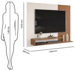 Painel Para Tv Até 50 Polegadas Nando D04 Freijó/Off White - Mpozenato