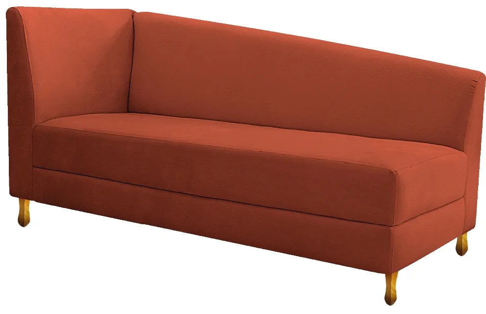 Recamier Valéria 185cm Lado Direito Suede Terracota - ADJ Decor