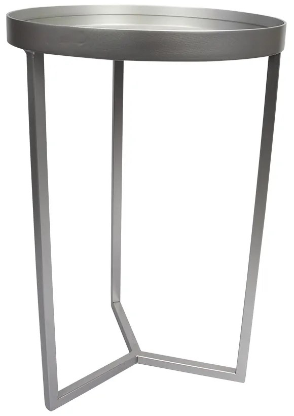 Conjunto Mesa de Apoio e Lateral Espelhada Prata - D'Rossi