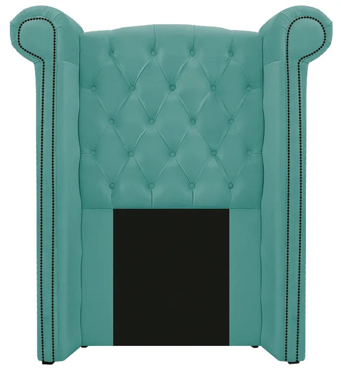 Kit Cabeceira e Calçadeira Veneza 100 cm Solteiro Suede Azul Tiffany - ADJ Decor