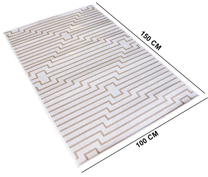 Tapete para Sala de Estar 100x150 Cm Dupla Face Nozes São Carlos - D'Rossi