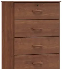 Cômoda Para Quarto 79cm 4 Gavetas Pé Madeira Renzo Imbuia F07 - Mpozen