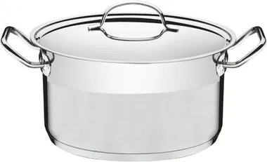 Caçarola Funda Tramontina Professional Aço Inox 8,4L com Tampa Plana e Fundo Triplo 28cm