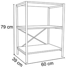 Kit 2 Sapateiras Multiuso Hall de Entrada 60cm 3 Prateleiras Padova De