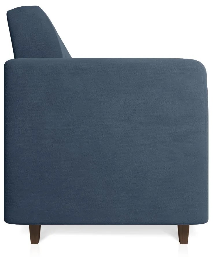 Sofá 03 Lugares Arezzo Suede Pés Chanfrado Tabaco - D'Rossi - Azul Marinho