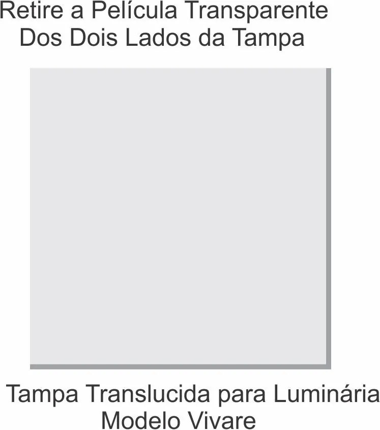 Tampa Quadrada 40cm Branco P/ Lustre Tampa Luminária 2x40x40cm Tp-6004
