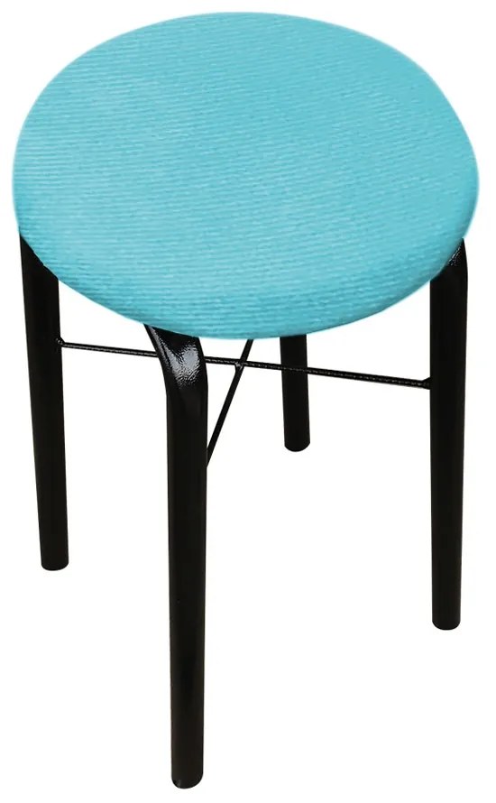 Kit 04 Banquetas Baixa Manu Suede - Azul Turquesa