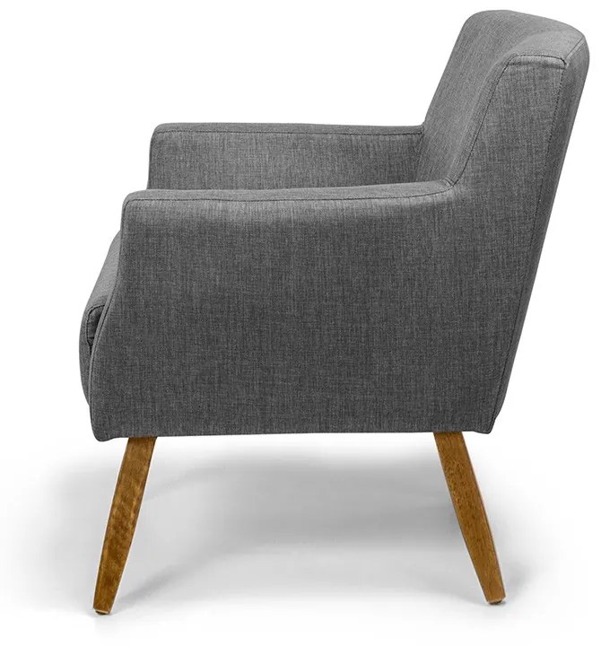 POLTRONA DIVA LINHO CINZA C-482 PES DE M